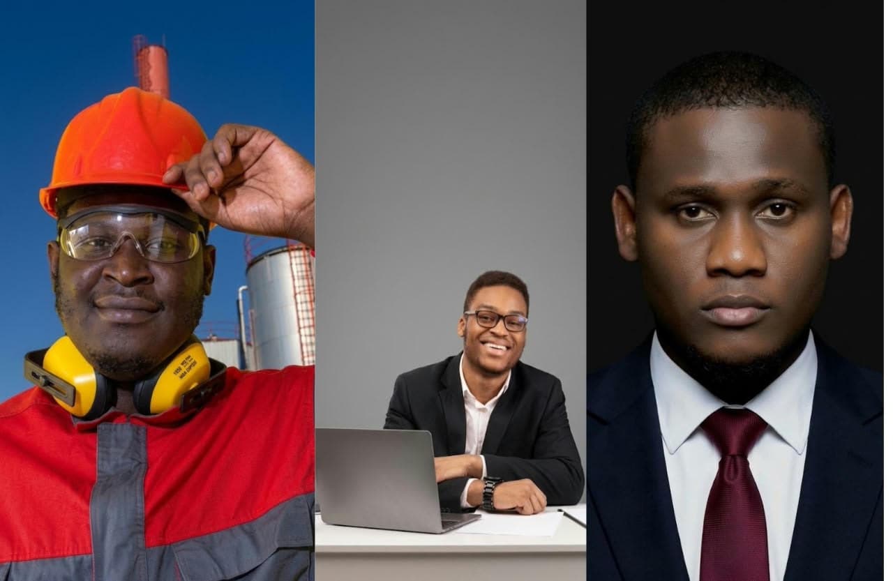 Professionals representing engineering, business and corporate career paths